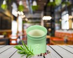 Комплект керамической посуды цвет мятный