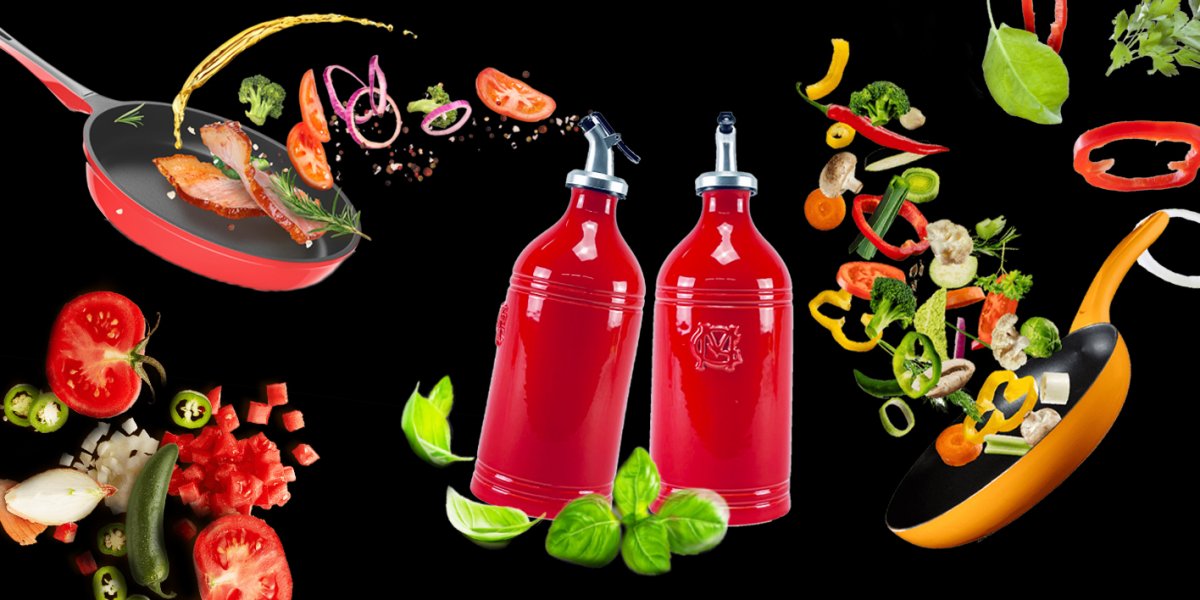 Бутылка для масла и соусов красная