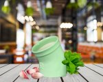 Комплект керамической посуды цвет мятный